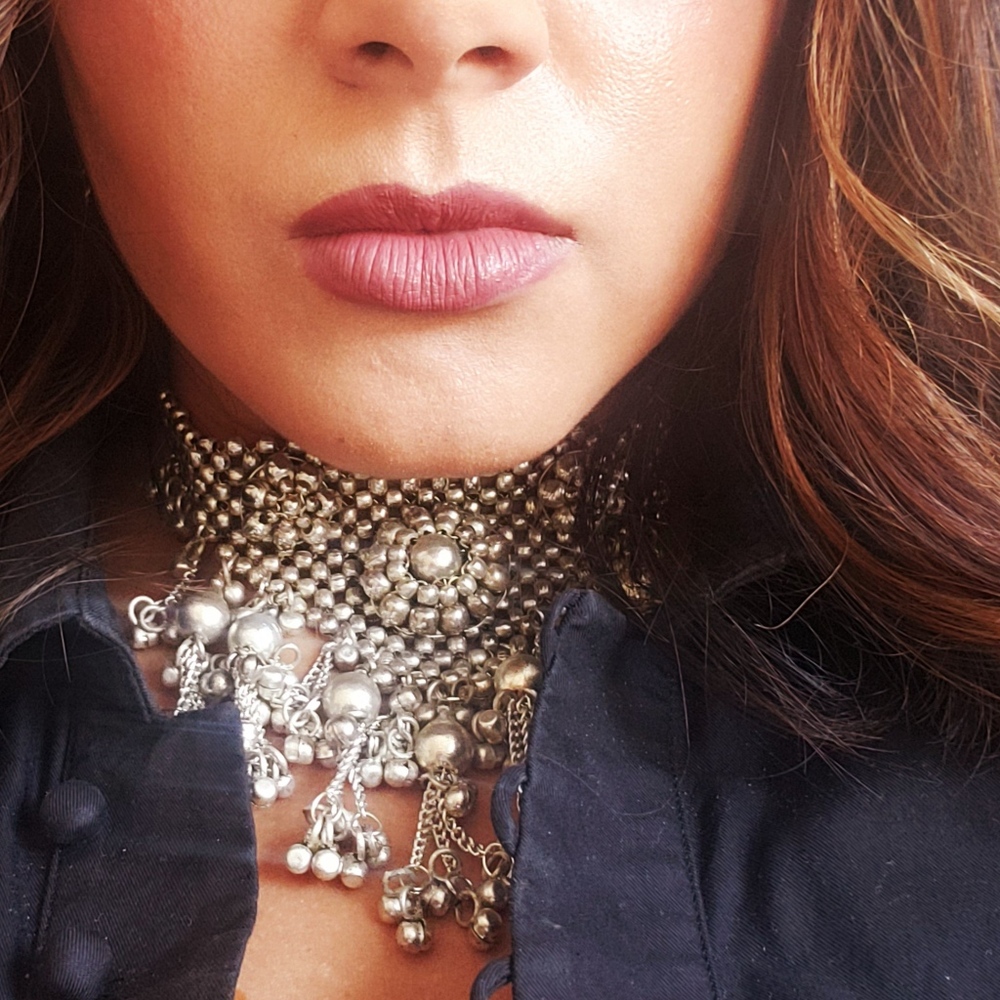 Vintage boho bib statement necklace